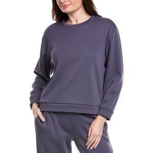 Natori Edit Womens  Nova Brushed Knit Sweatshirt, Blue